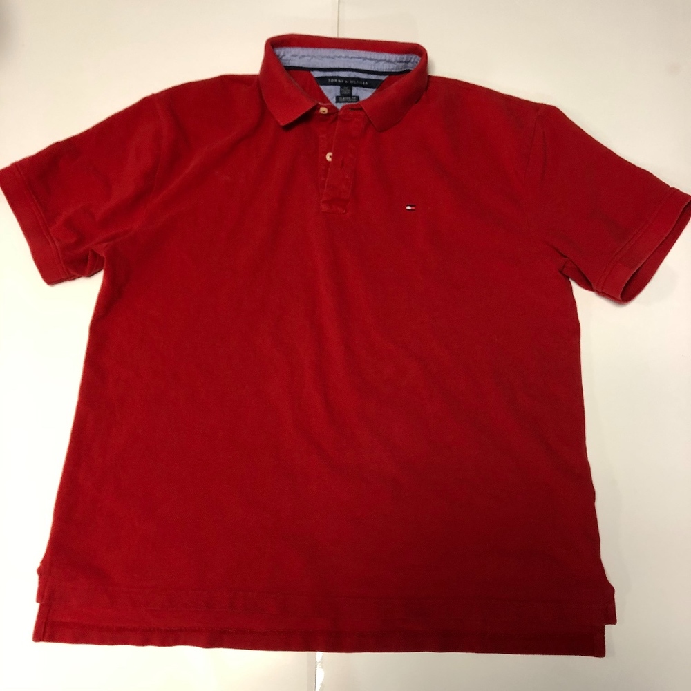 Tommy Hilfiger Mens Red Polo Rugby ShortSleeve XXL